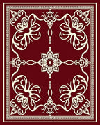 Intricate Floral Arabesque Border Design Rug