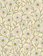 Daisies Botanical Whimsical Pattern Rug