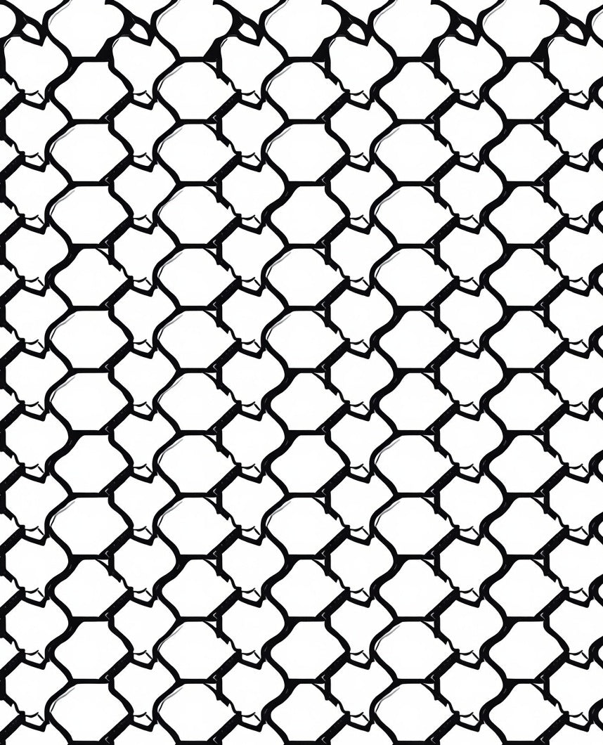 Black White Scales Pattern Rug