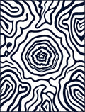 Abstract Black White Organic Waves Rug