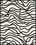 Abstract Black Wave Pattern Rug