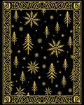 Golden Snowflake Forest Border Rug