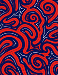 Abstract Swirl Red Blue Pattern Rug