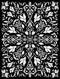 Intricate Floral Damask Pattern Rug