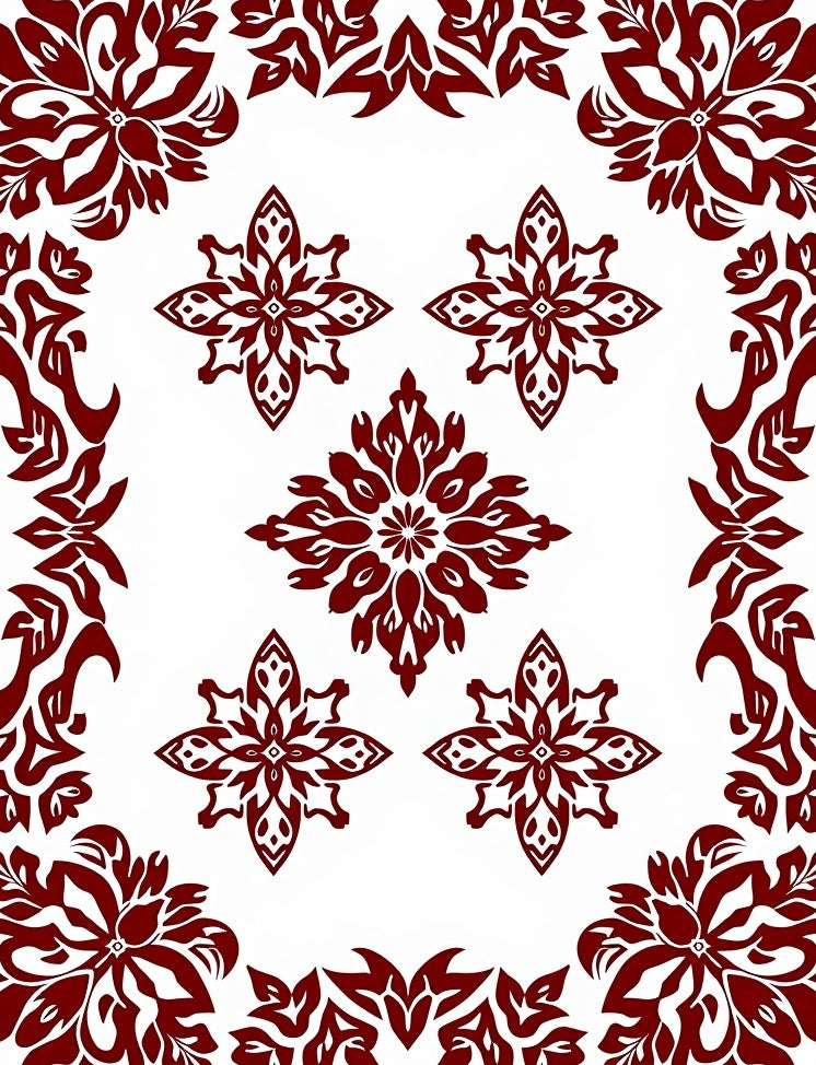 Elaborate Floral Symmetry Rug