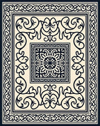Classic Black and White Mandalas Rug