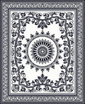 Classic Floral Medallion Border Design Rug