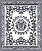 Classic Floral Medallion Border Design Rug