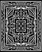 Black White Abstract Geometric Design Rug