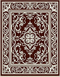 Classic Ivory Swirl Floral Pattern Rug