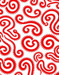 Crimson Swirls Stitched Line Rug