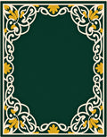Elegant White Gold Floral Filigree Frame Rug