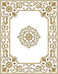Gold Floral Vintage Border Rug