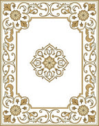 Gold Floral Vintage Border Rug