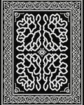 Classic Black White Interlocking Knit Pattern Rug
