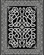Classic Black White Interlocking Knit Pattern Rug