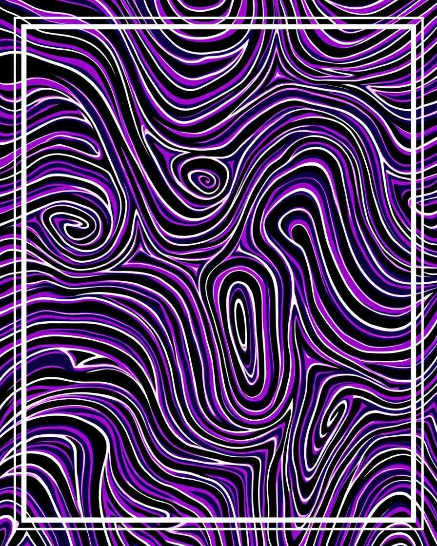 Purple Swirl Abstract Lines Rug