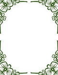 Elegant Green Floral Scrollwork Design Rug