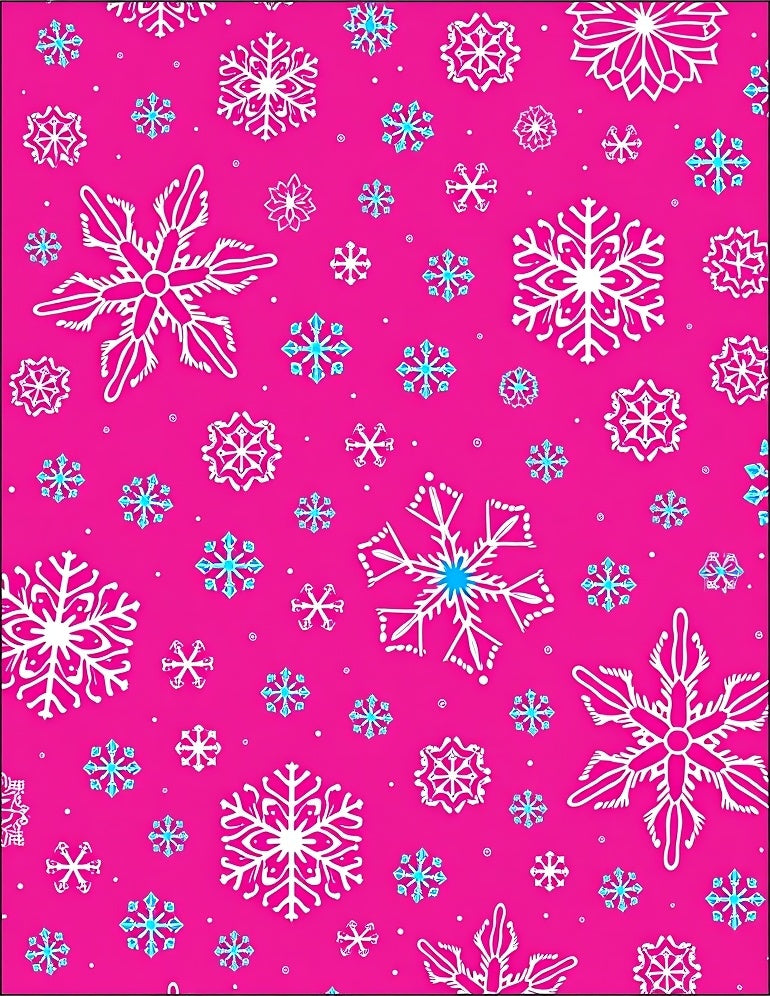 Bright Pink Snowflakes Array Rug