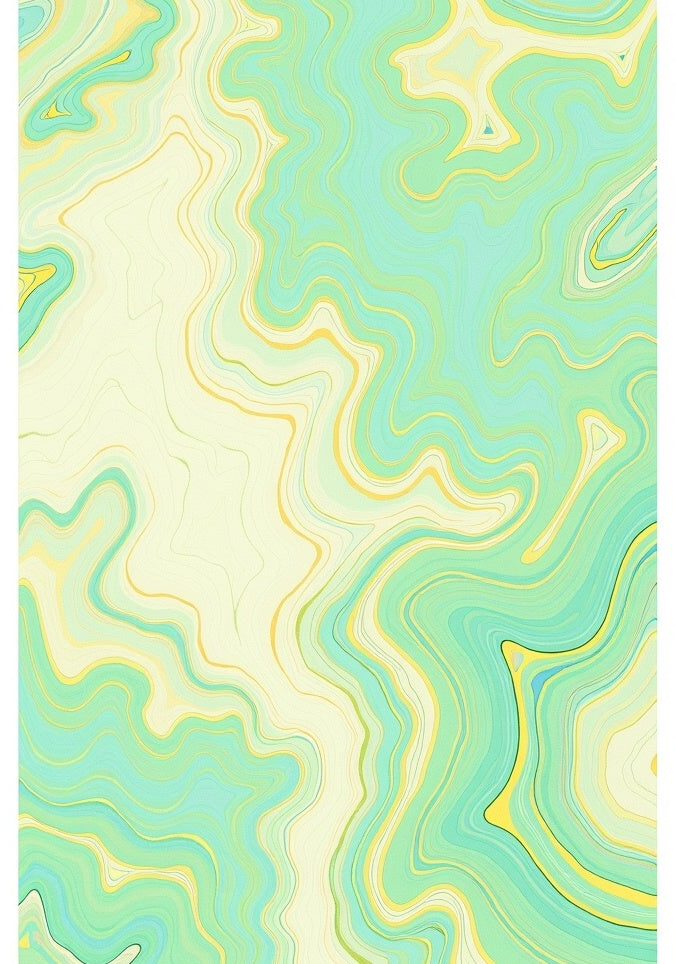 Abstract Aqua Yellow Swirls Rug
