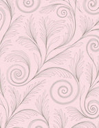 Elegant Pink Floral Swirl Pattern Rug