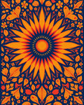 Vibrant Sunburst Floral Pattern Rug