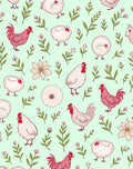 Farmhouse Chicken Floral Pastel Design Rug