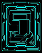 Neon Circuit Board Pattern Rug