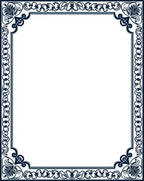 Dark Blue Floral Scroll Border Design Rug