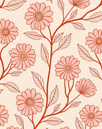 Floral Vine Patterned Rug
