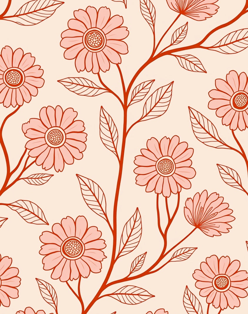 Floral Vine Patterned Rug