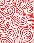 Bold Red Swirl Pattern Rug