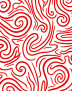 Bold Red Swirl Pattern Rug