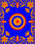 Bold Floral Starburst Pattern Rug