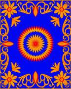 Bold Floral Starburst Pattern Rug