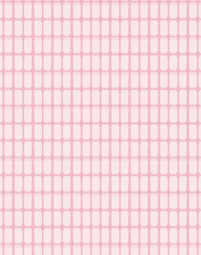 Subtle Pink Geometric Grid Pattern Rug