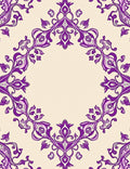Elegant Purple Floral Damask Design Rug