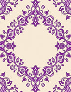 Elegant Purple Floral Damask Design Rug