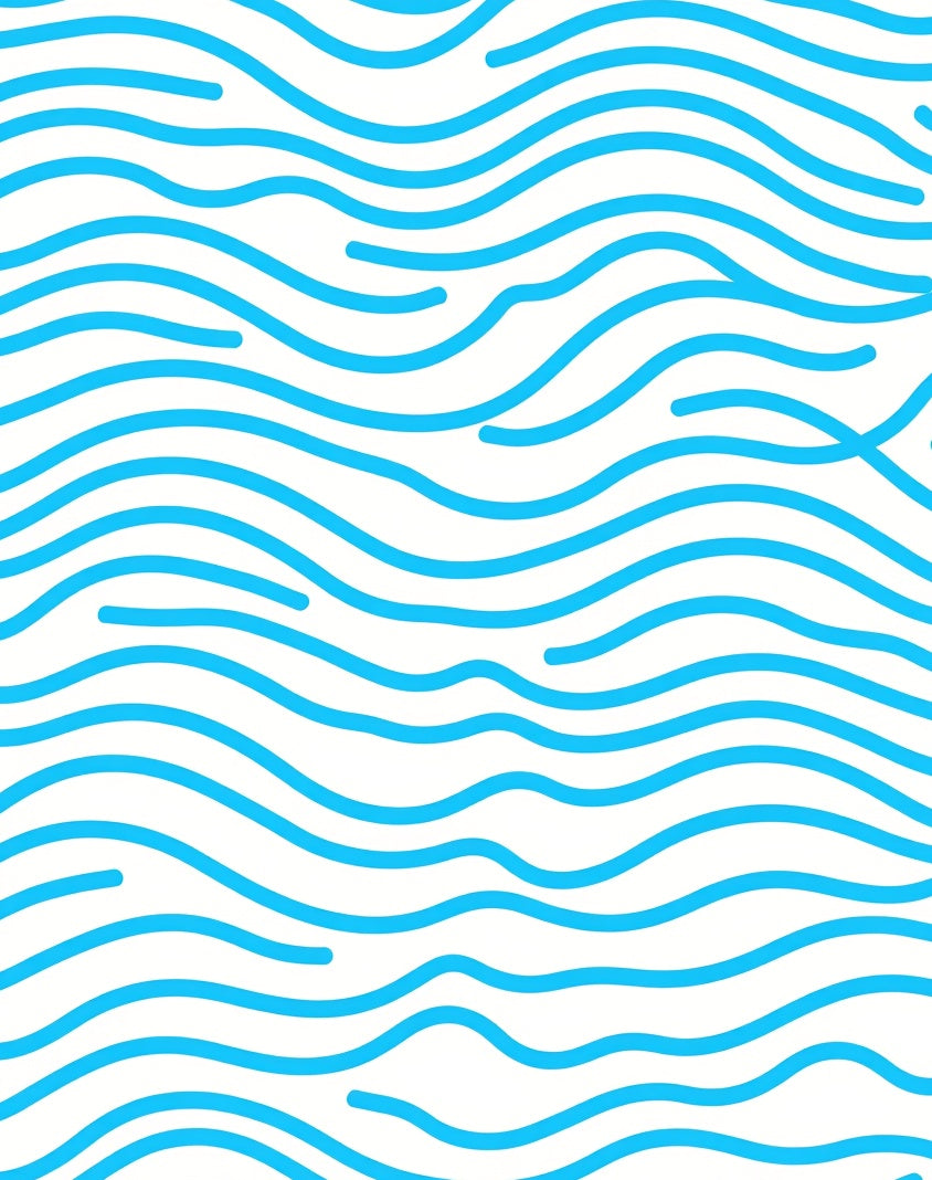 Calm Blue Wavy Lines Pattern Rug
