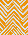 Modern Geometric Orange and White Zigzag Rug