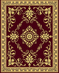 Elegant Floral Patterned Burgundy Rug