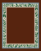 Green Leaf Vine Border Design Rug