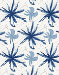 Abstract Blue Explosive Floral Pattern Rug