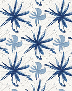 Abstract Blue Explosive Floral Pattern Rug