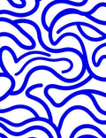 Bold Blue Flowing Lines Rug