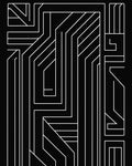Bold White Geometric Maze Pattern Rug
