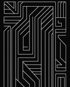 Bold White Geometric Maze Pattern Rug