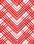 Red V Chevron Lattice Pattern Rug