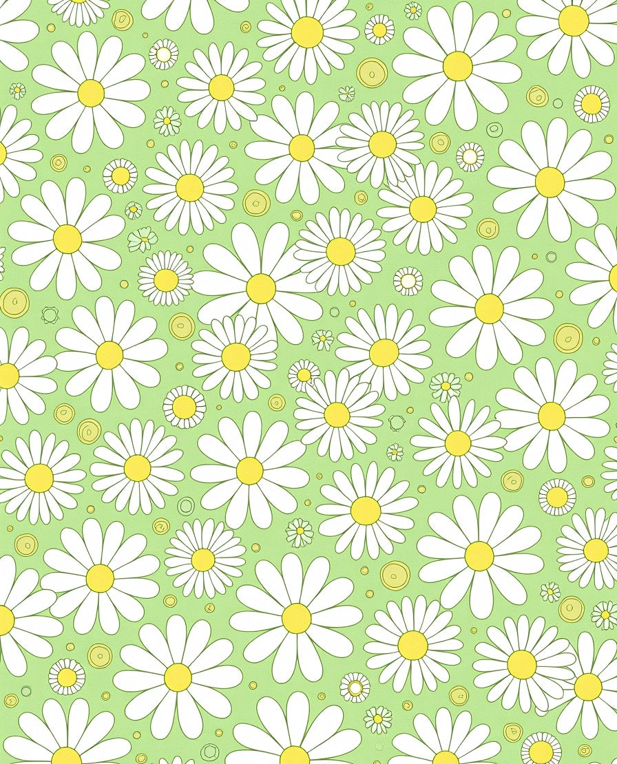 Retro Daisy Patterned Spring Rug