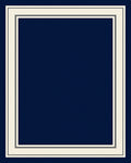 Classic Navy Cream Geometric Border Rug
